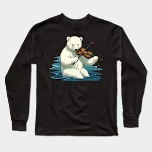 Polar Bear Playing Violin Long Sleeve T-Shirt